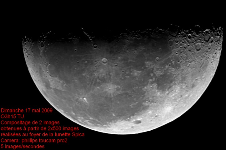 The Moon using 10 kit-model telescope